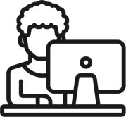 Imagen de persona en una computadora
