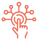 icono de mano en botón