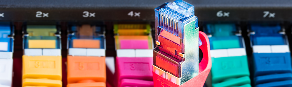 cables de red de diferentes colores