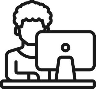 Imagen de persona en una computadora