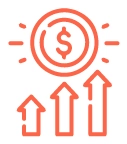 icono de ventas en aumento